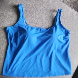 Lands' End Light Blue Tankini Swim Top Size 24W